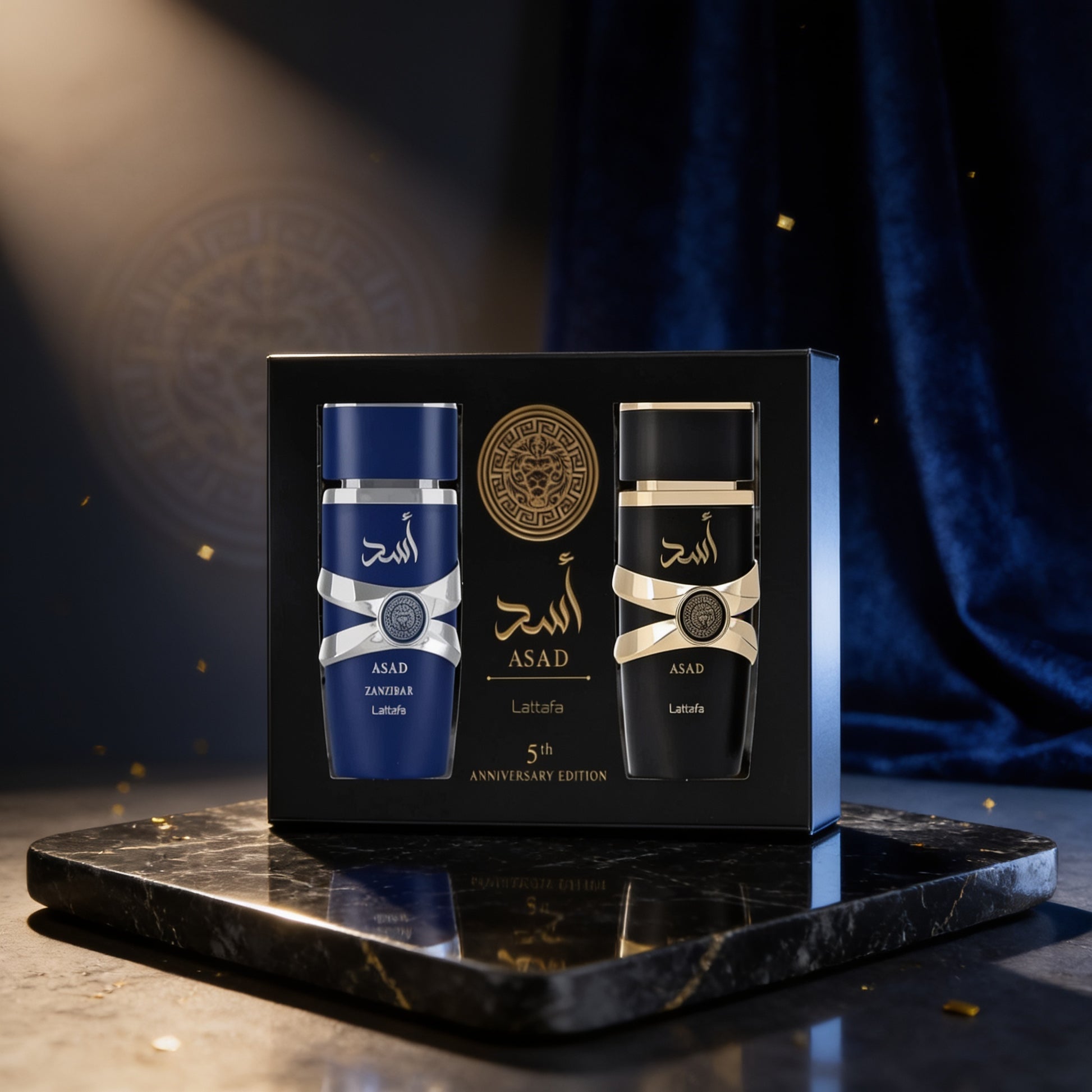 Coffret Lattafa Asad 5th Anniversary Edition - Asad Zanzibar & Asad Noir 100ml